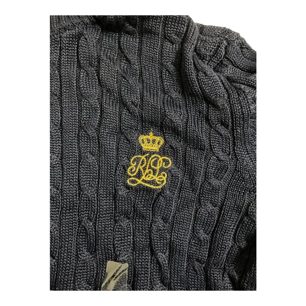 Lauren Ralph Lauren Navy Cable Knit Full Zip Jacket Womens XS/S NWT $89 MSRP - Picture 3 of 6